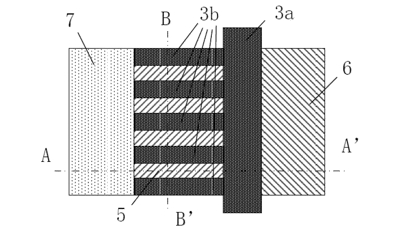 Combined-source MOS transistor with comb-shaped gate, and method for manufacturing the same