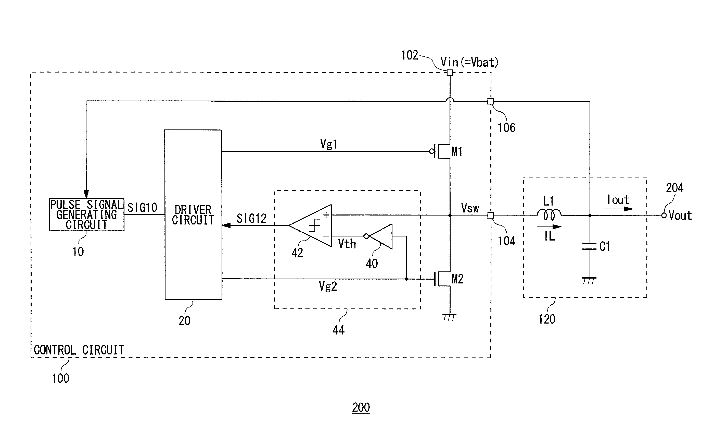 Step-down type switching regulator, control circuit thereof, and electronic device using the same