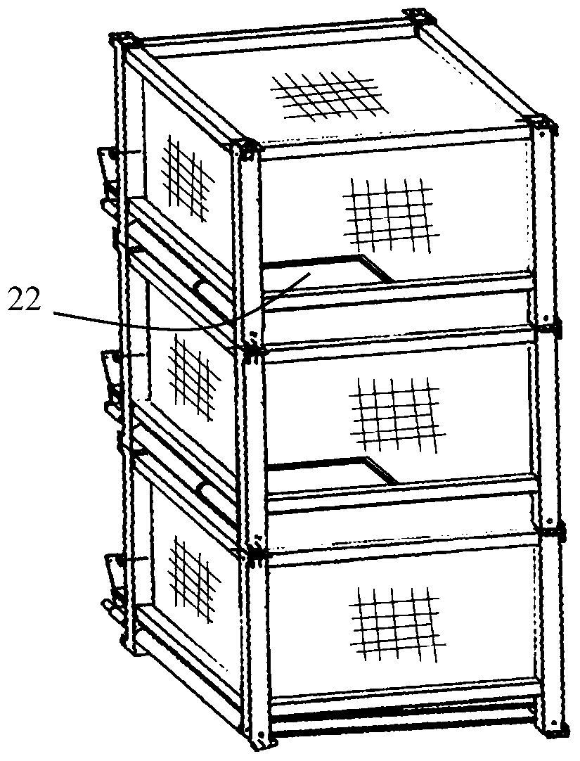 A unitized combined assembly type layer hen welfare breeding cage