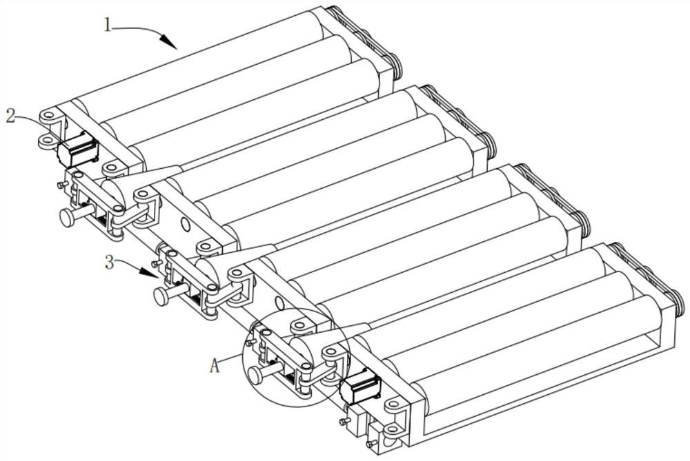 A flexible conveying device used in logistics sorting equipment