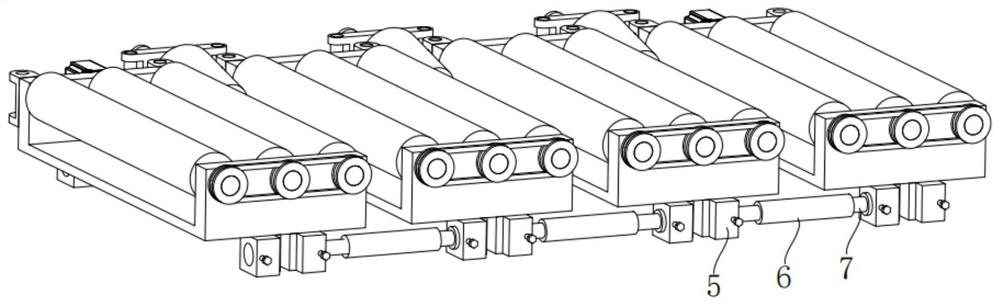 A flexible conveying device used in logistics sorting equipment