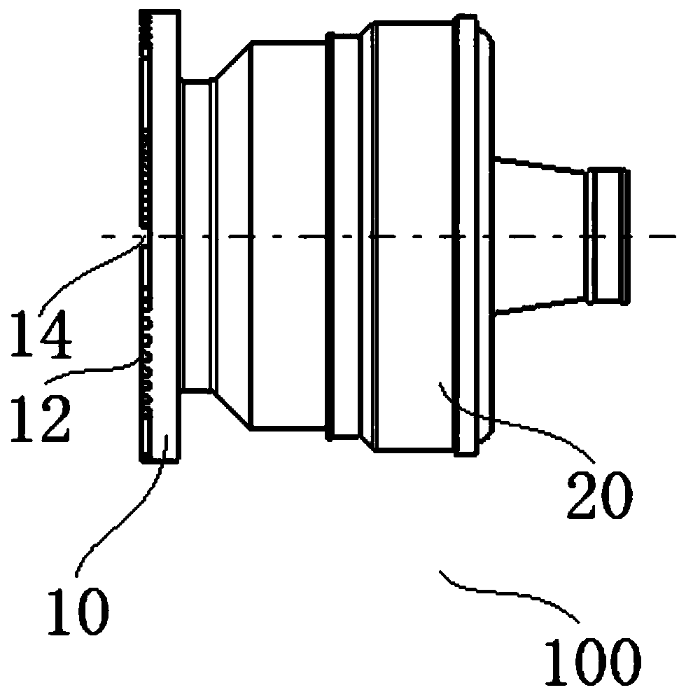 End surface gear part of drive half shaft of vehicle and vehicle equipped with end surface gear part