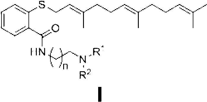 Novel diamine-containing farnesyl thiosalicylic acid derivative and preparation method and medicinal application thereof
