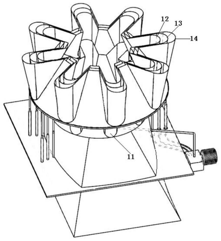 Injection device of exhaust volute of marine gas turbine