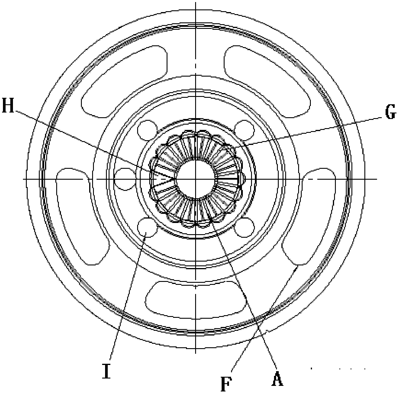 Processing method for engine crankshaft vibration damping pulley wheel hub with end surface rat fluted disc