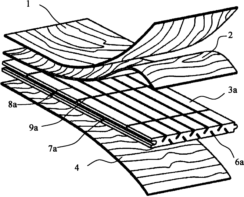 Groove type solid wood medium plate and composite plate with same