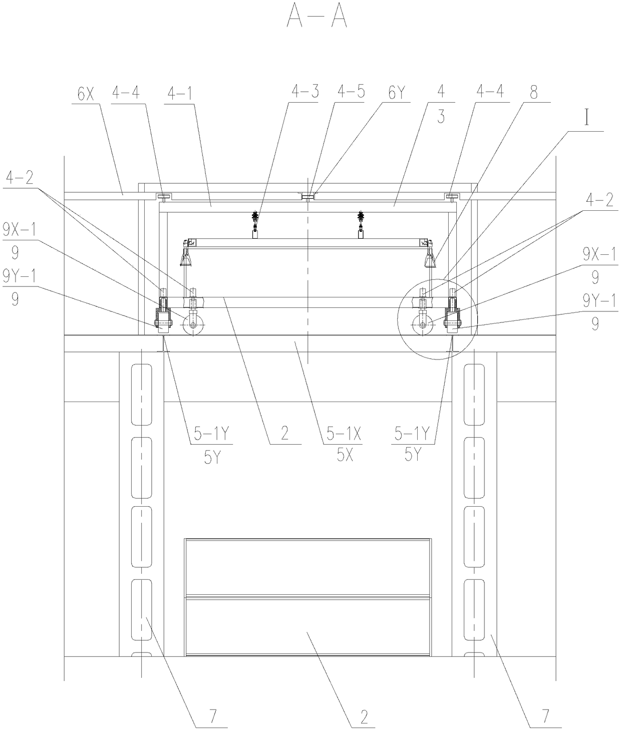 Conveying device for container yard