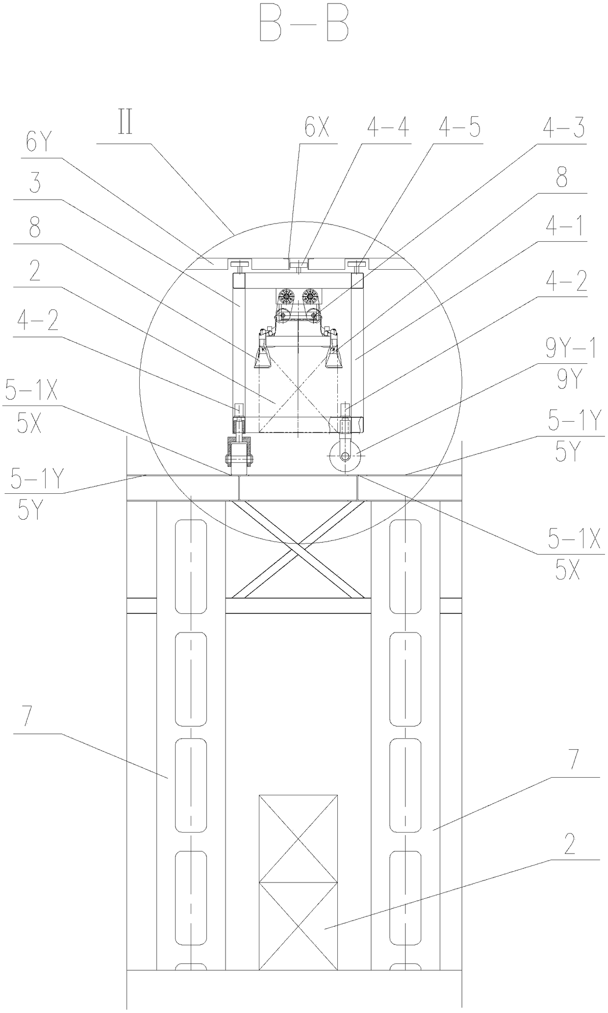 Conveying device for container yard