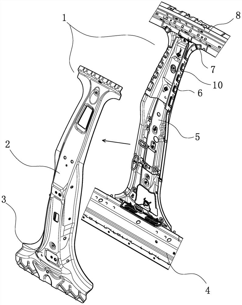 A B -pillar structure for installing the face recognition device