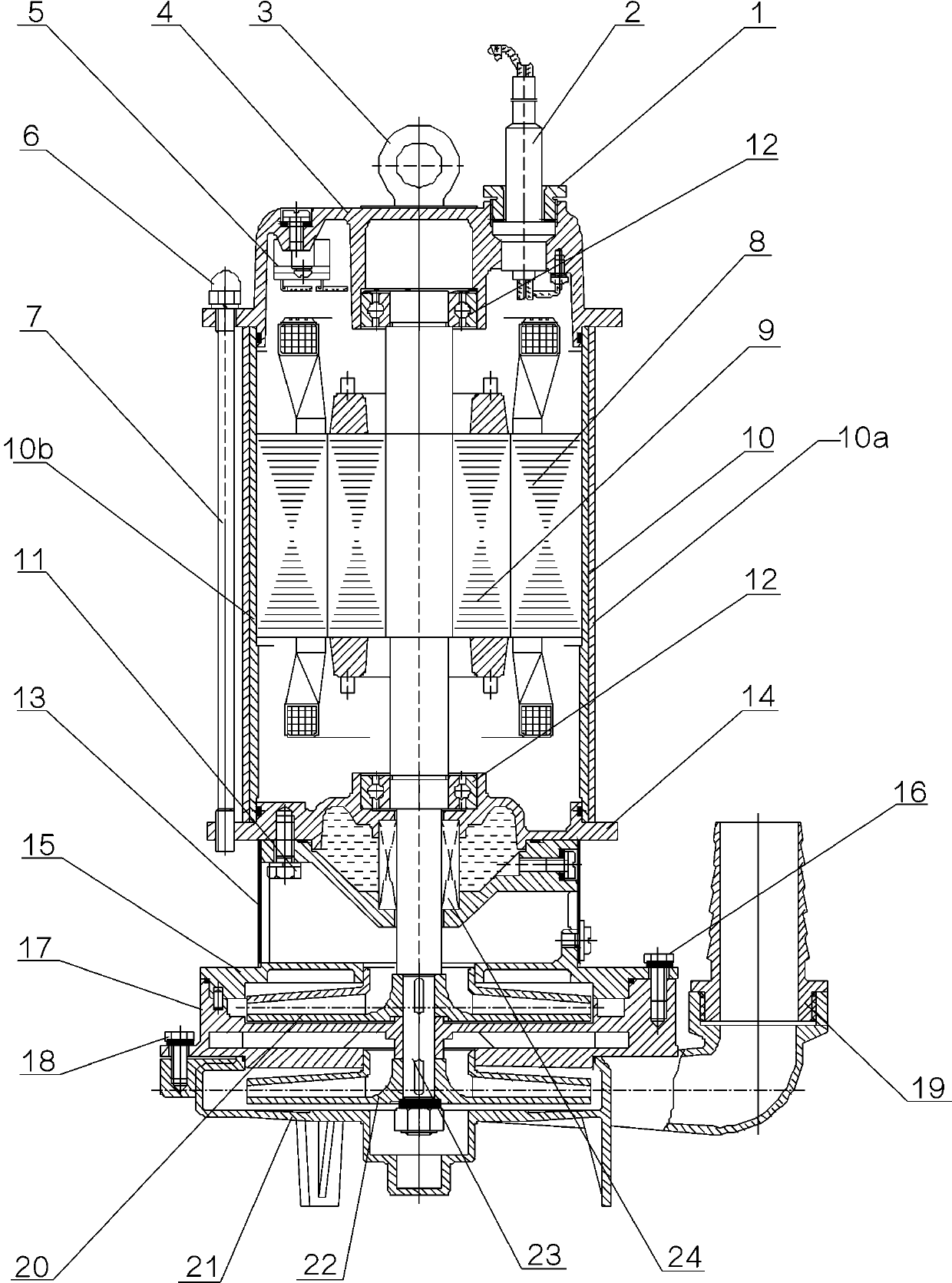 Submersible multistage electric pump