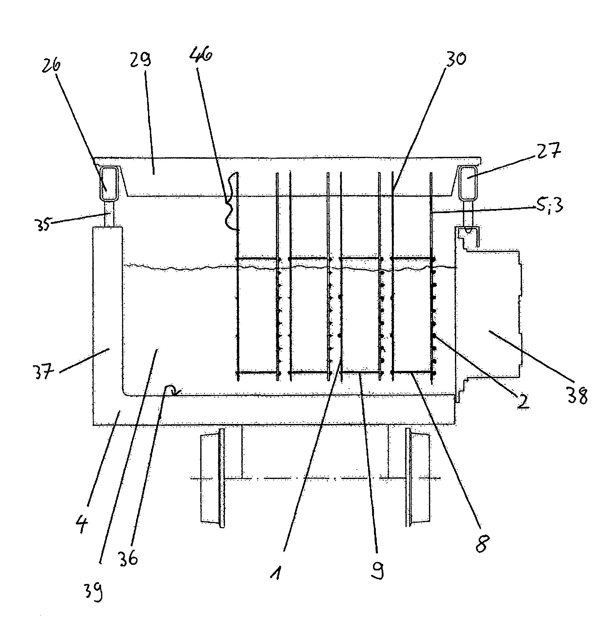 Process for the production of reinforced and cast, cellular or foamed concrete bodies and reinforcement support frame for the use in such a process