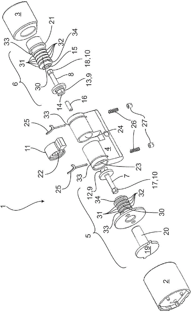 System comprising a door actuation part and locking cylinder
