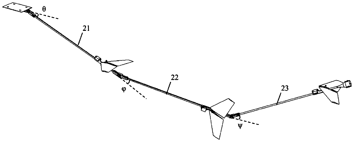 Mechanical arm based on pneumatic control surface and working method thereof