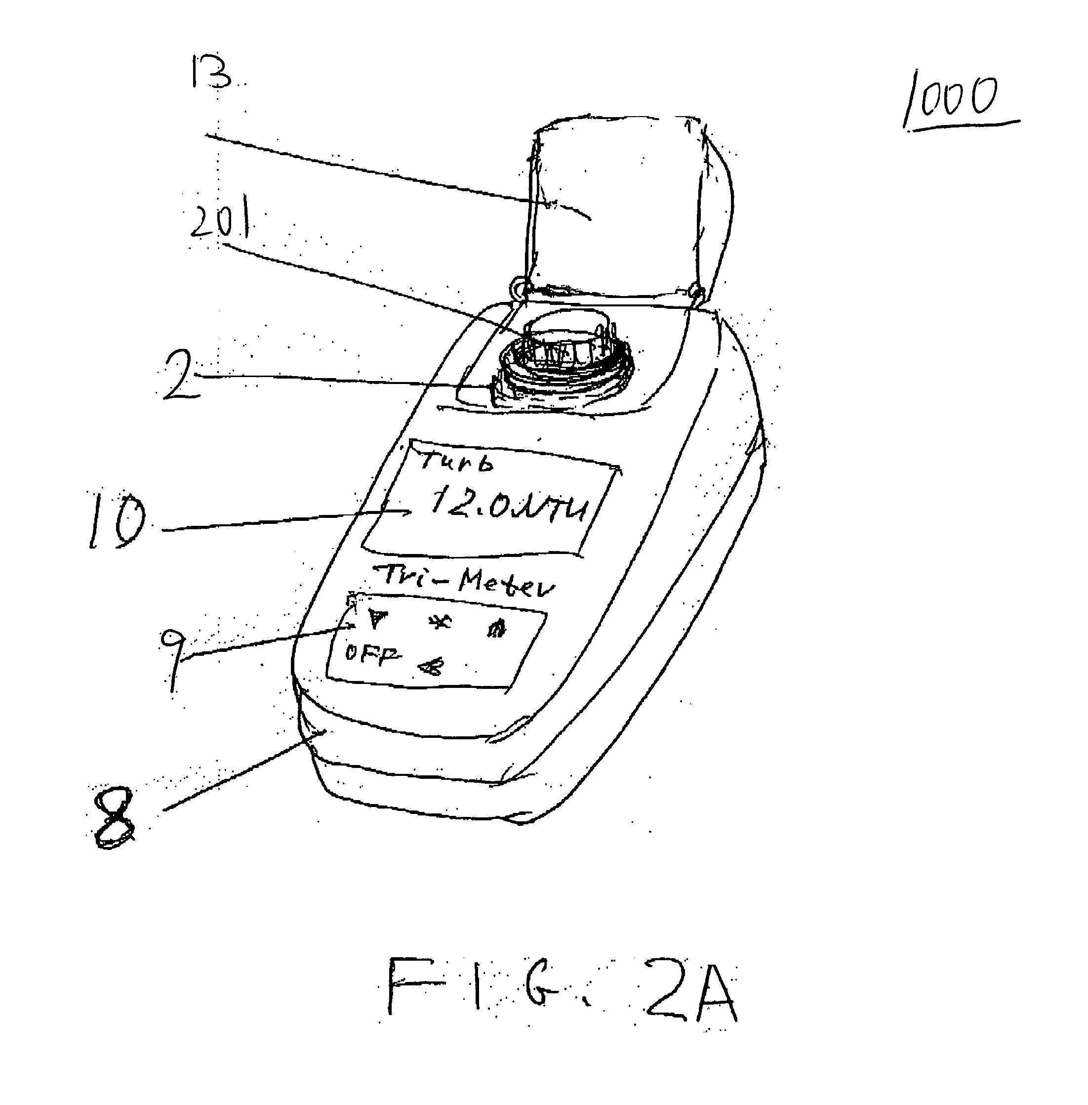 Portable multi-channel device for optically testing a liquid sample