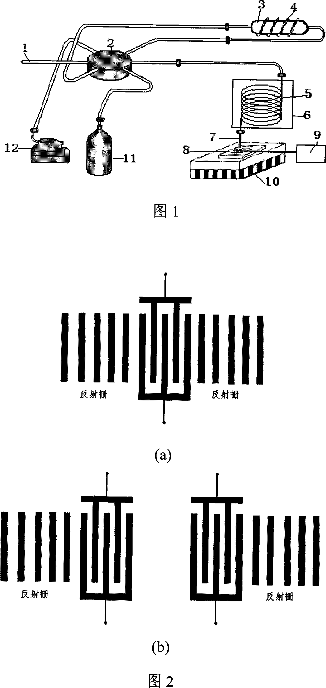 Electronic nose of using sensor of acoustic surface wave and partitioning column of gas chromatography jointly, and detection method