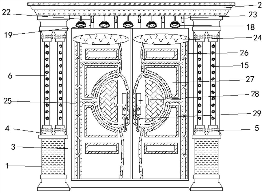 High-strength double-door type metal art villa door