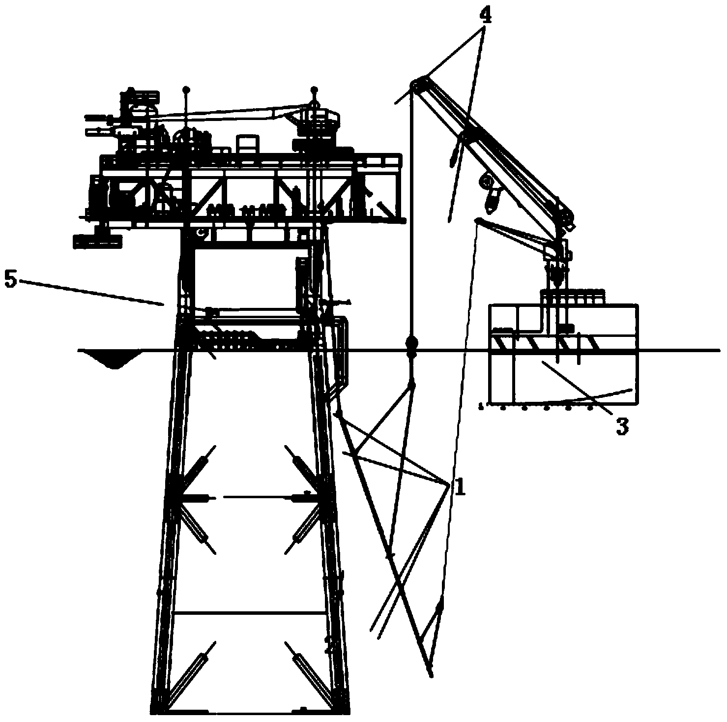 Method for utilizing two cranes on saturation diving support vessel to mount vertical pipe
