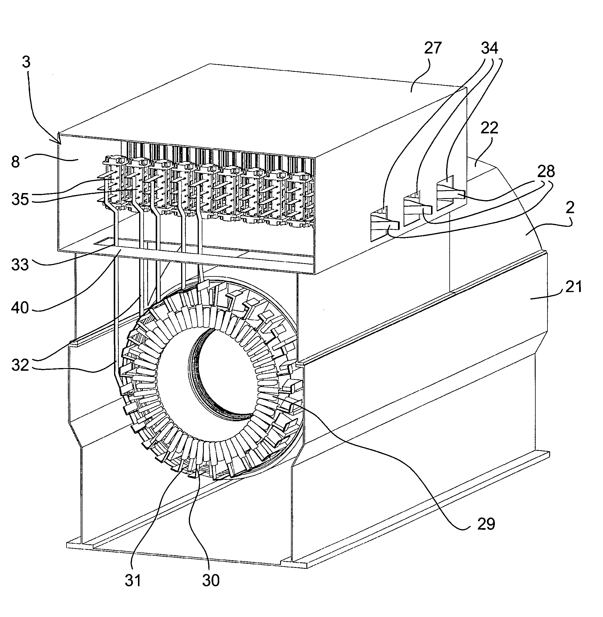 Electrical machine with electronic power unit for conversion