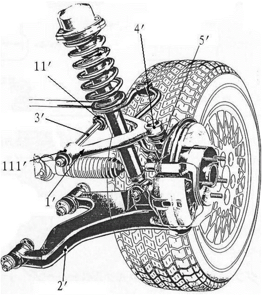 Swing arm structure and wishbone type independent front suspension and car