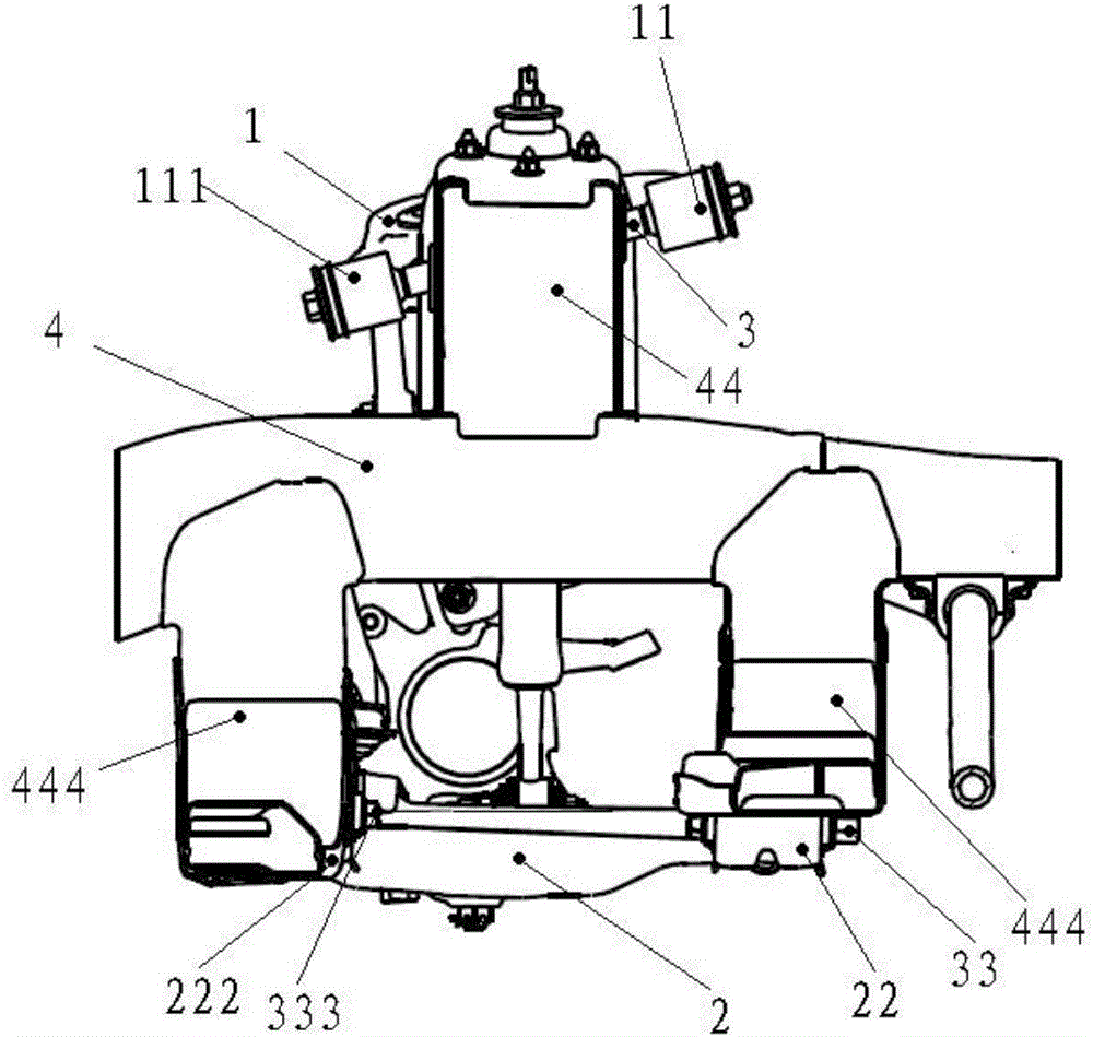 Swing arm structure and wishbone type independent front suspension and car