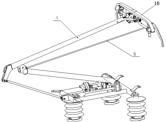 A pantograph head balancing device
