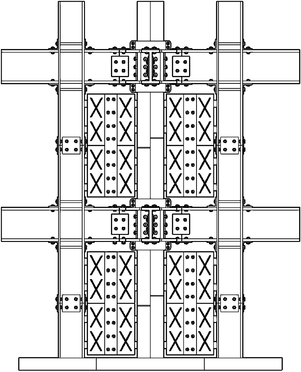 Steel plate energy-consuming composite combined column capable of bearing primary and secondary force and installation method