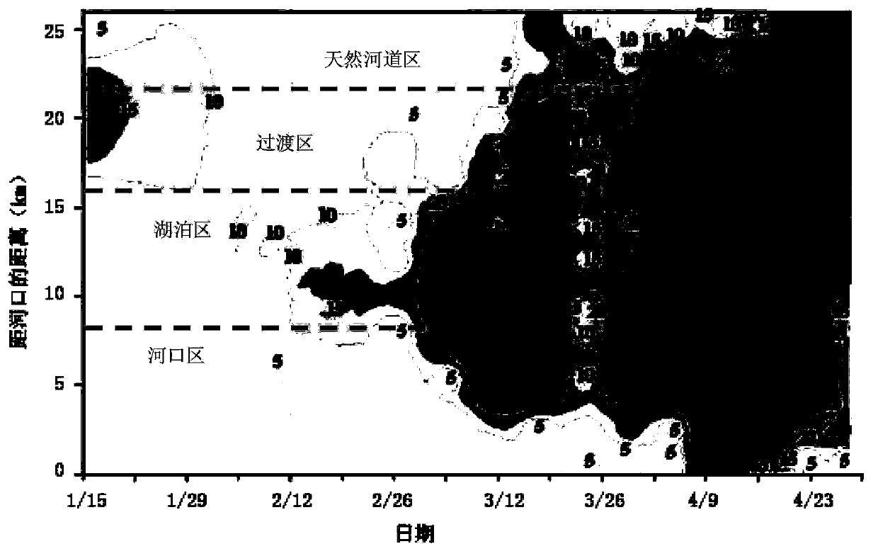 Water body hydrodynamic characteristic partitioning method for channel type reservoir tributary backwater region