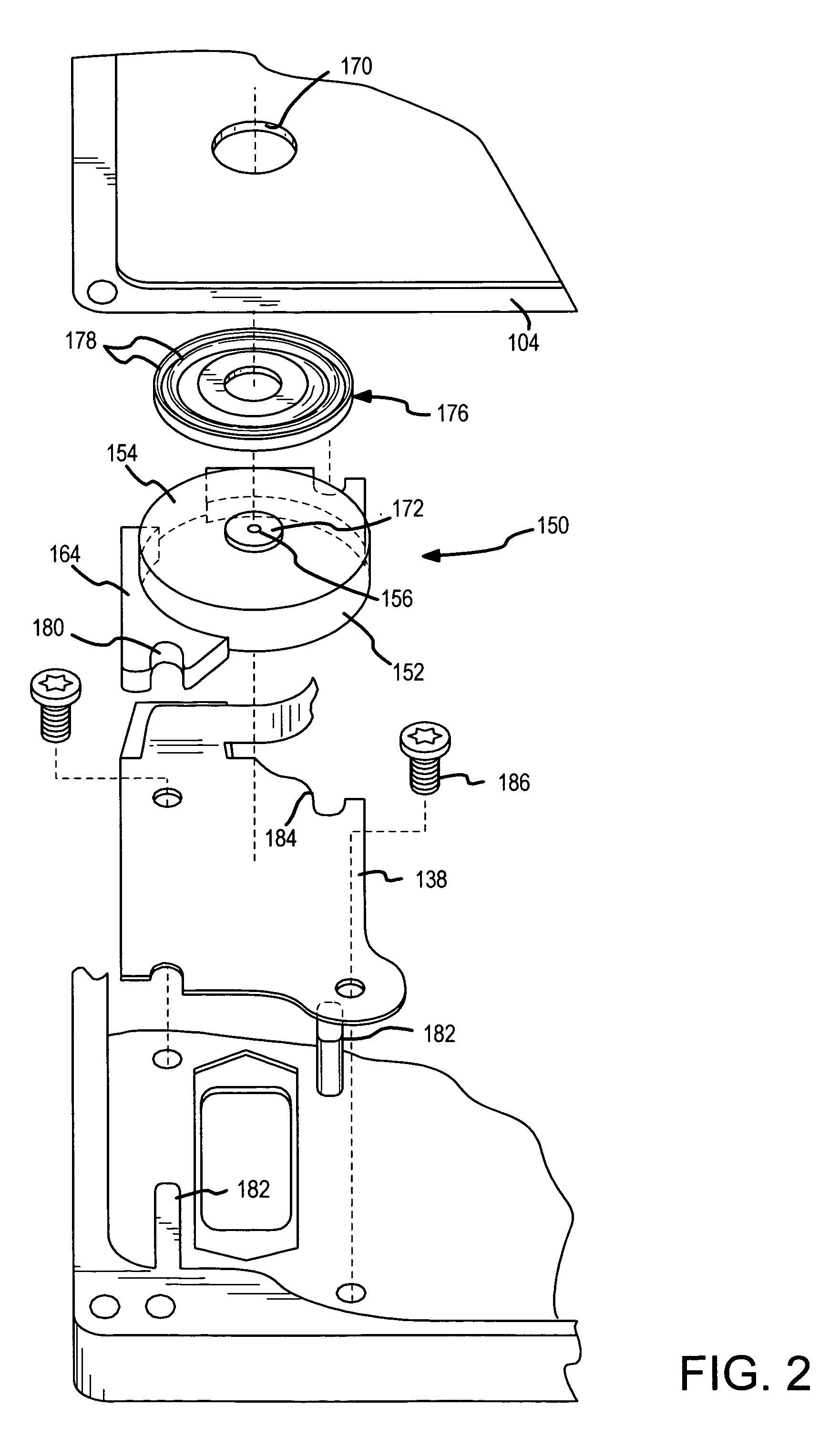 Disc drive breather filter mounted to a flex circuit bracket