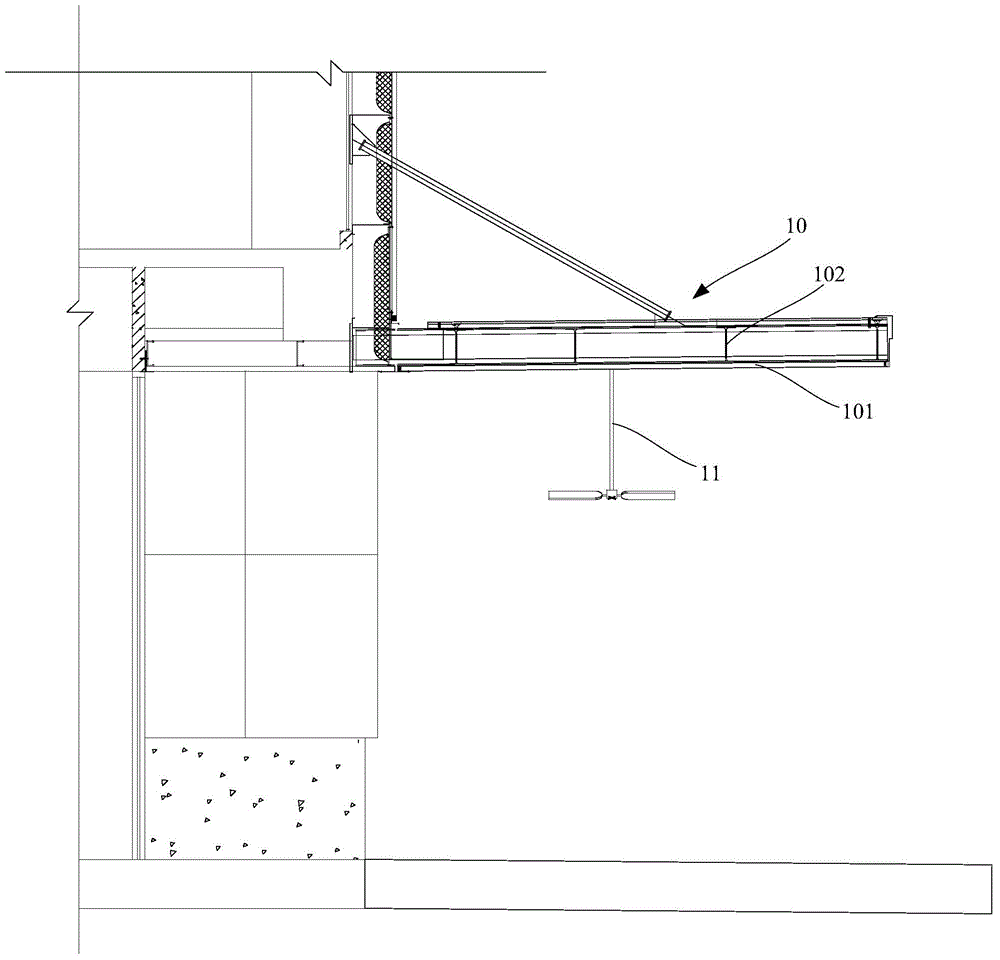 Fixing support for ceiling fan on canopy plate and construction method of fixing support