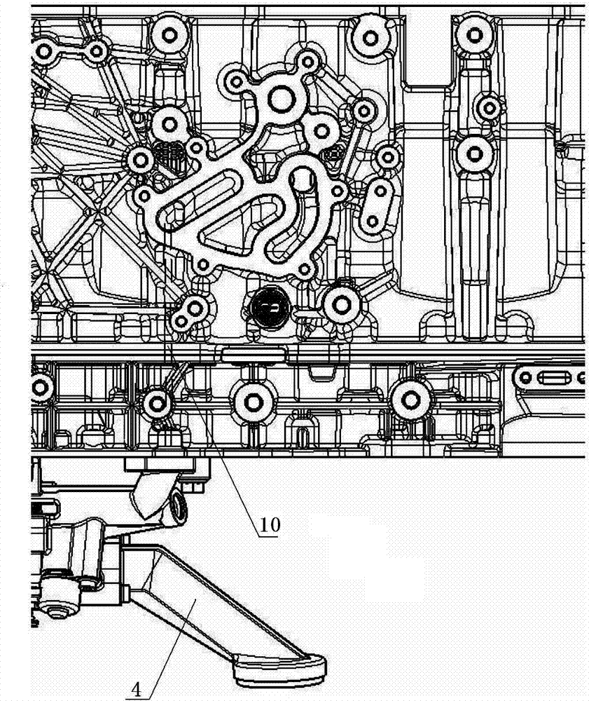 Engine lubricating cooling oil line assembly