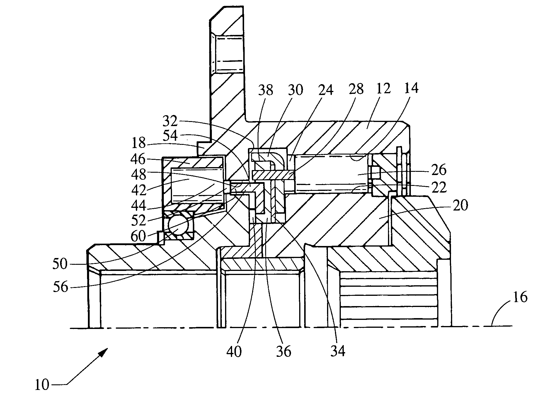 Electronic locking clutch with lock indication device