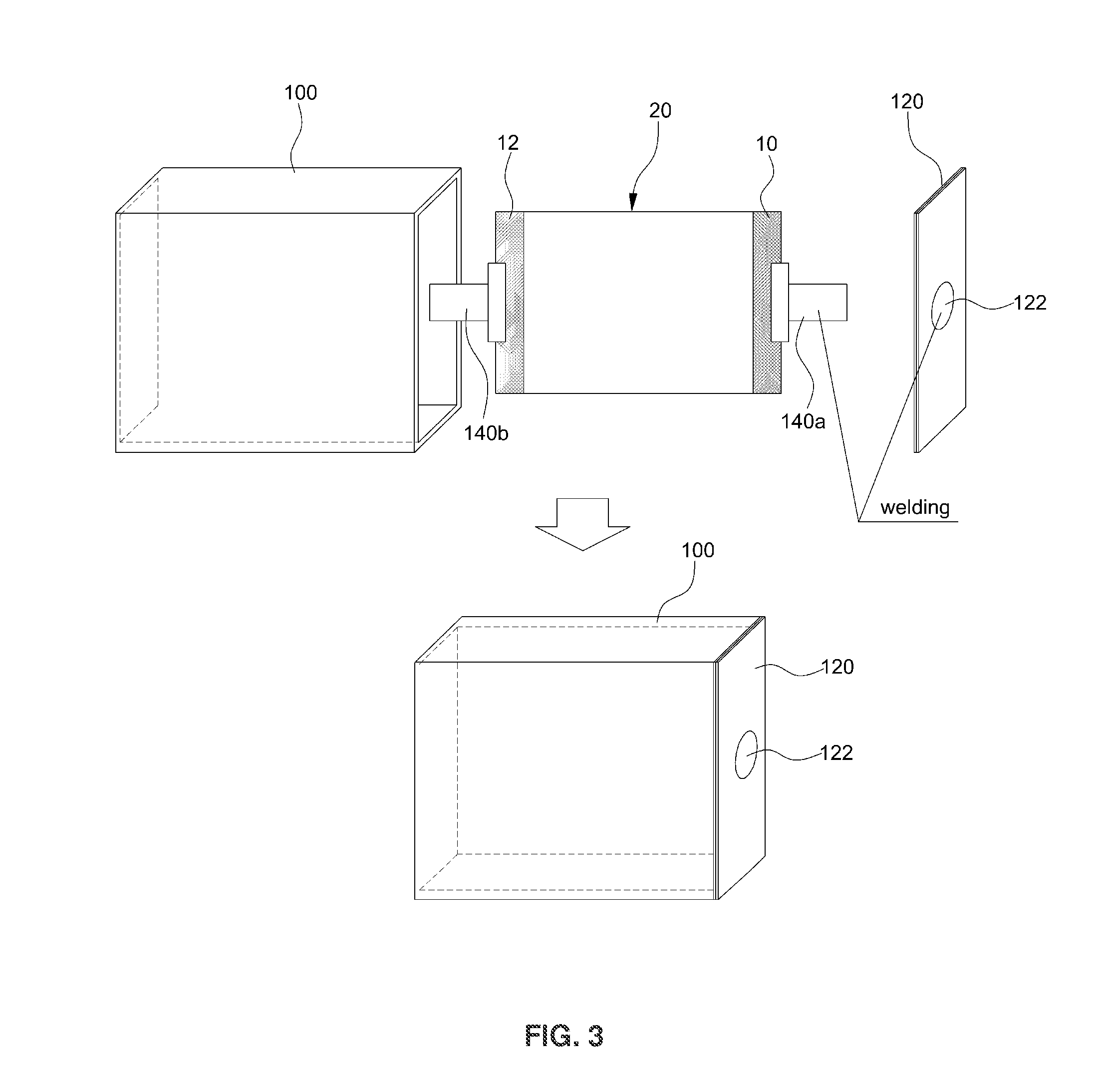 Middle or large sized battery