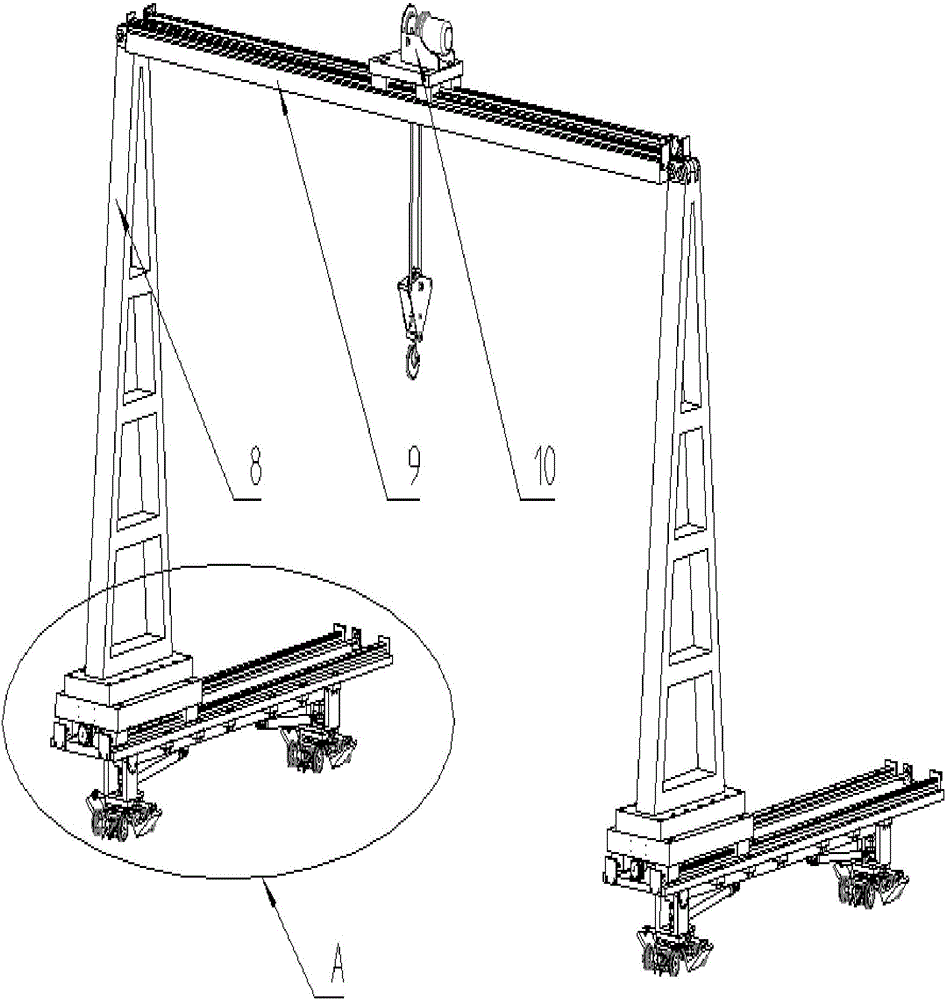 Spliced emergency gantry crane