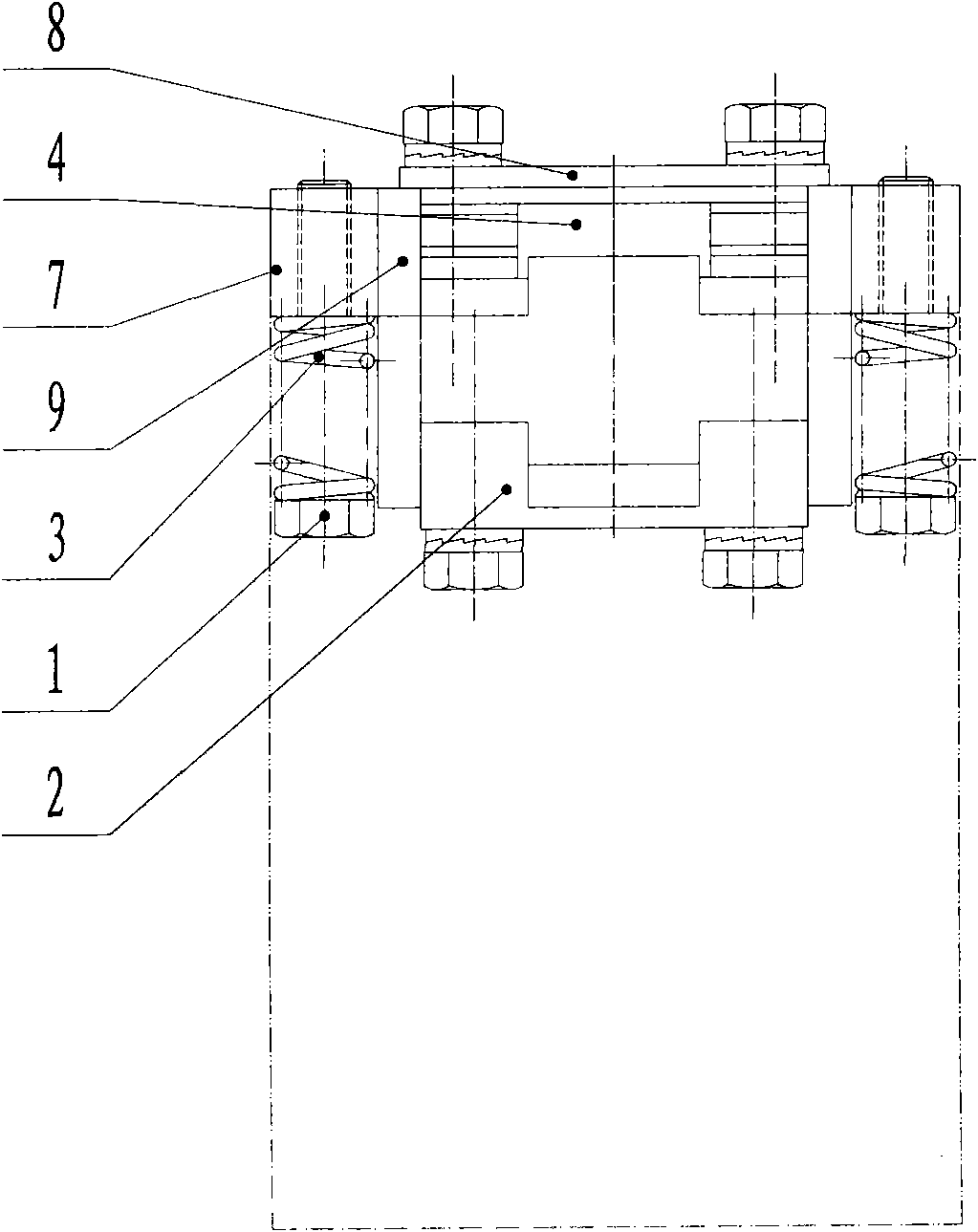 Oral tube conveying clamp for soft-bag large transfusion production line