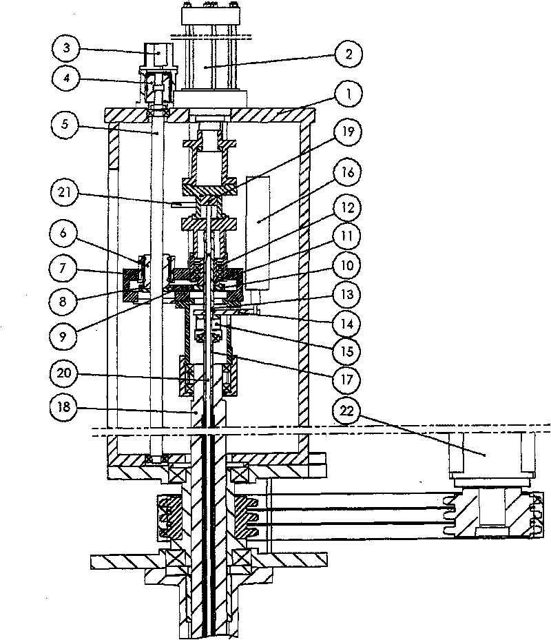 Servo-hydraulic double-feeding mechanism for numerical control vertical cylinder sleeve honing machine