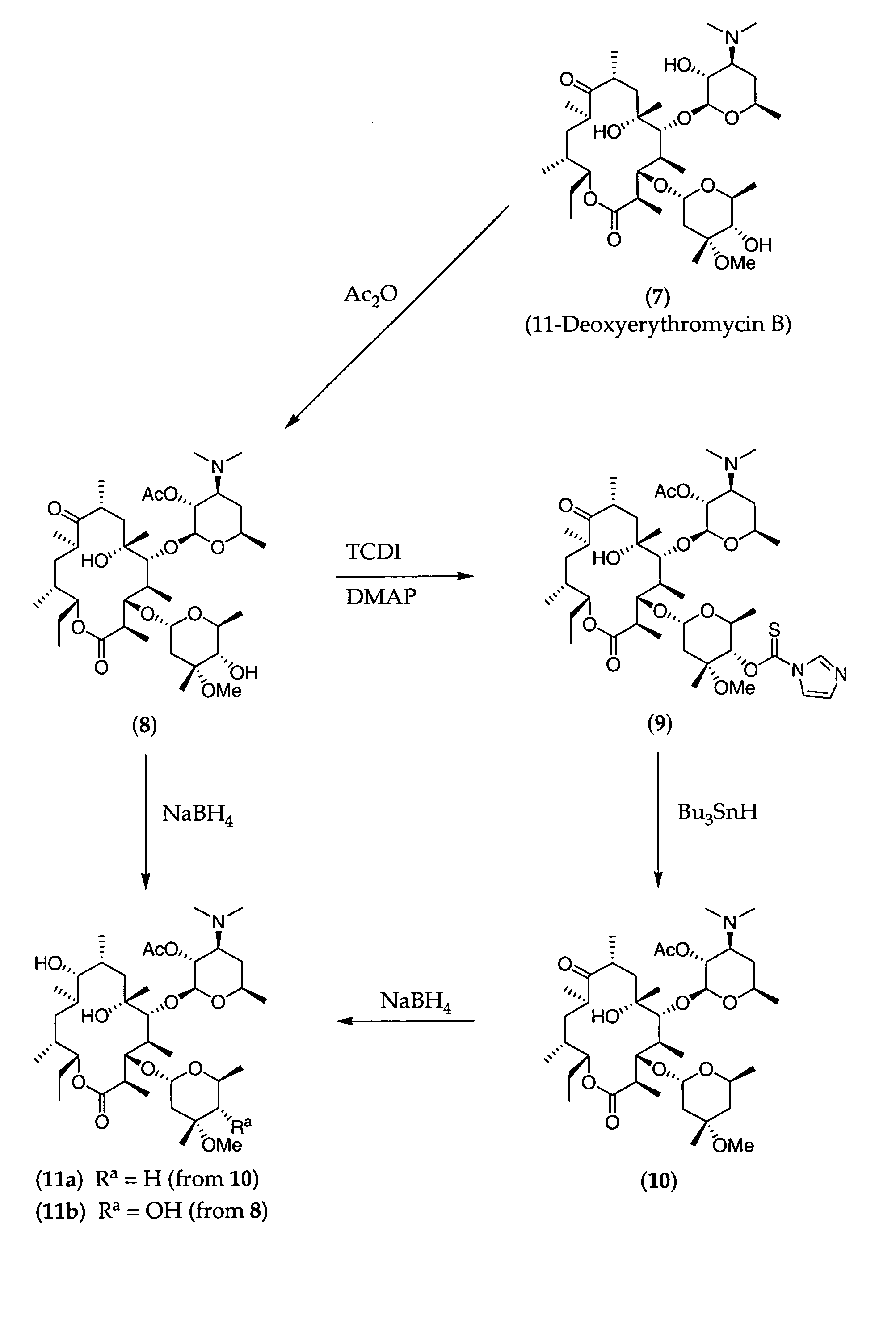 11-Deoxy-6,9-ether erythromycin compounds