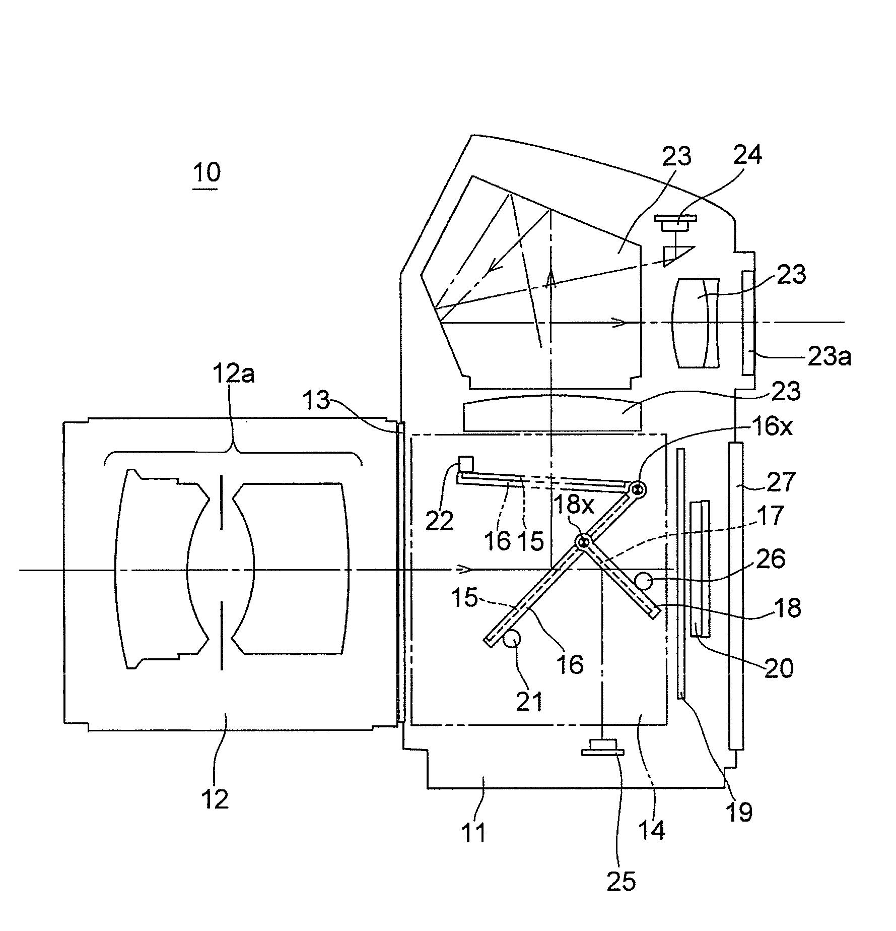 Drive mechanism for movable mirror of camera
