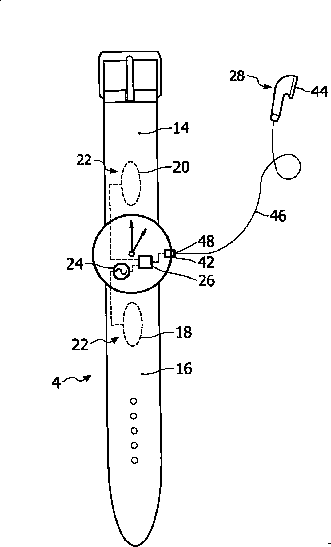 Monitoring apparatus for monitoring a user's heart rate and/or heart rate variation, and watch including the monitoring apparatus