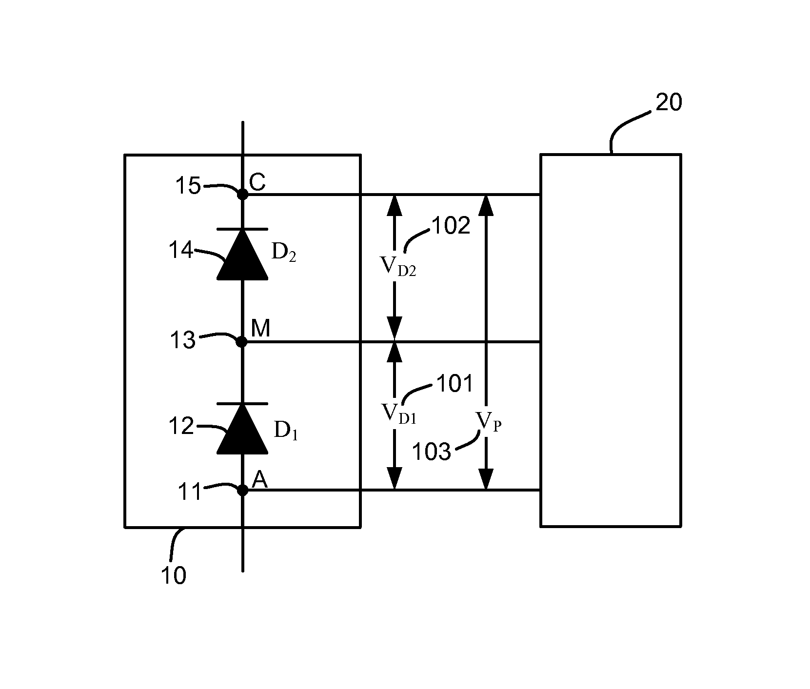 Method and apparatus for fault detection of series diodes in rectifiers