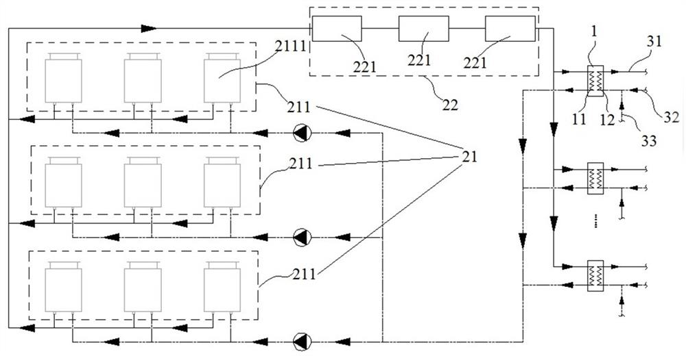 Pipeline heat accumulation type instant-heating high-temperature air source heat pump water heating system