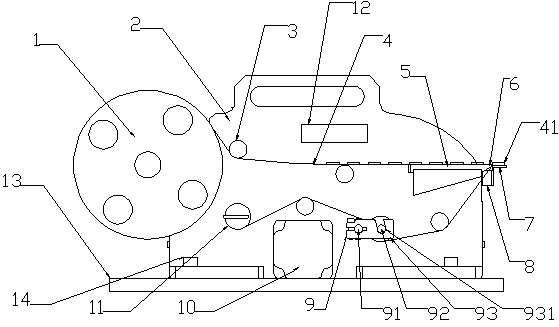 Label peeling device and labeling machine comprising same