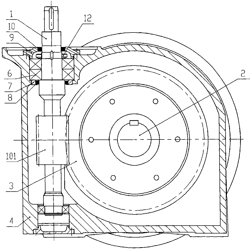Bearing lubricating structure of reduction box