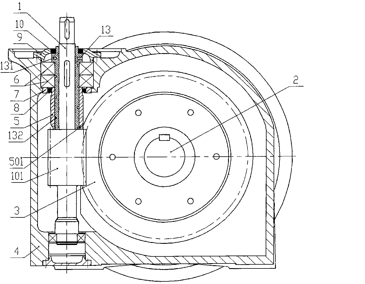 Bearing lubricating structure of reduction box