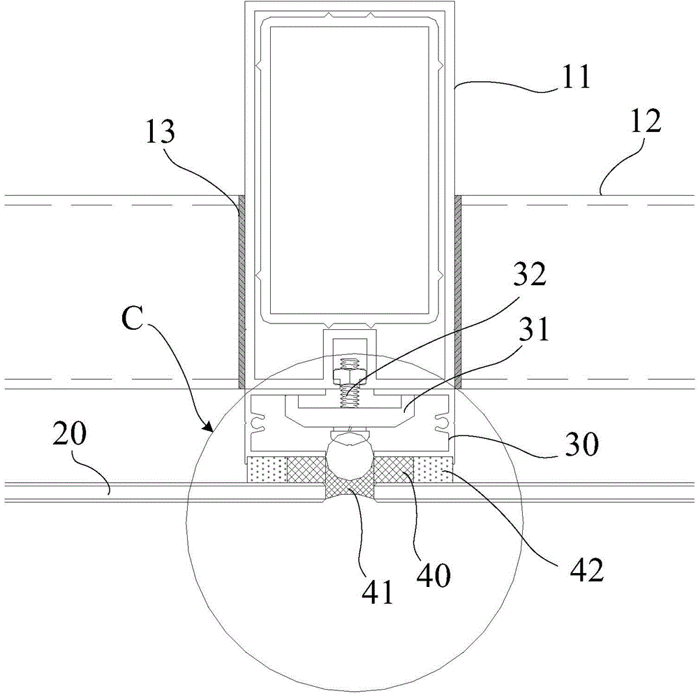 Method for field detection on structural adhesive gap between glass panel and secondary frame of existing hidden frame curtain wall