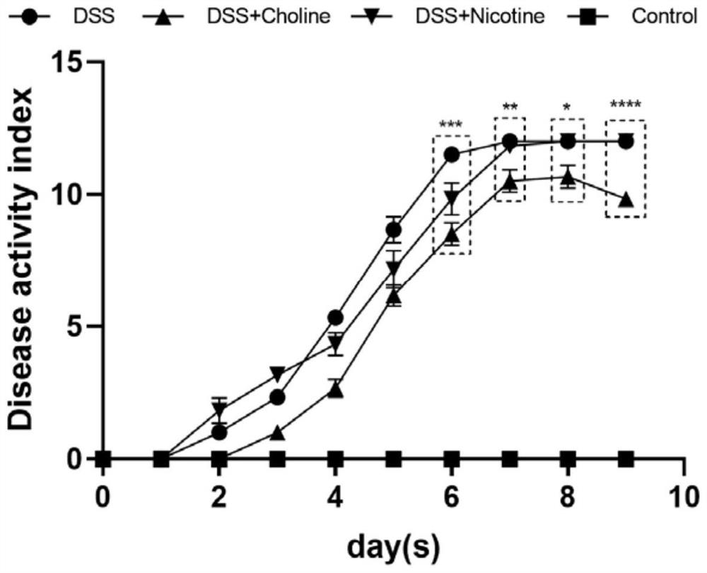 Application of choline chloride in relieving inflammatory bowel diseases