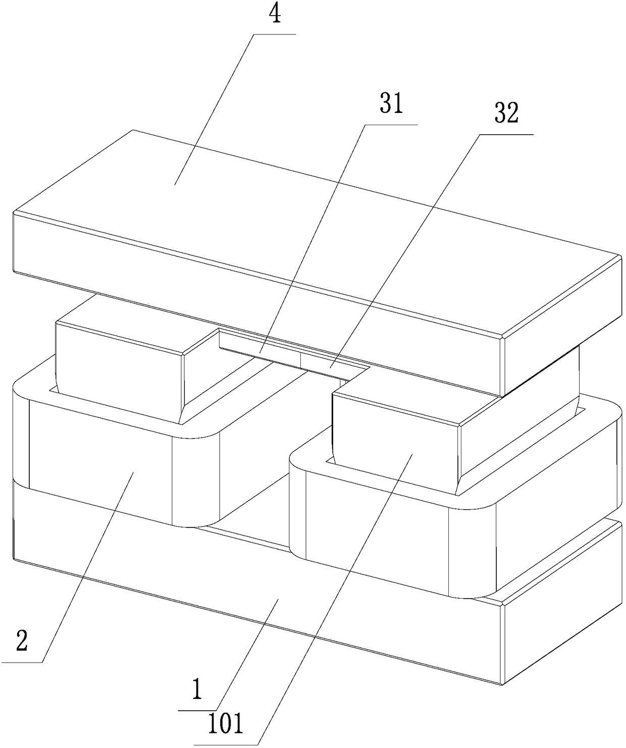 Electromagnetic system of double-permanent magnet three-phase alternating current contactor