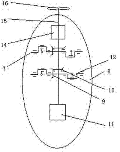 Composite driving device for sea wave energy ship