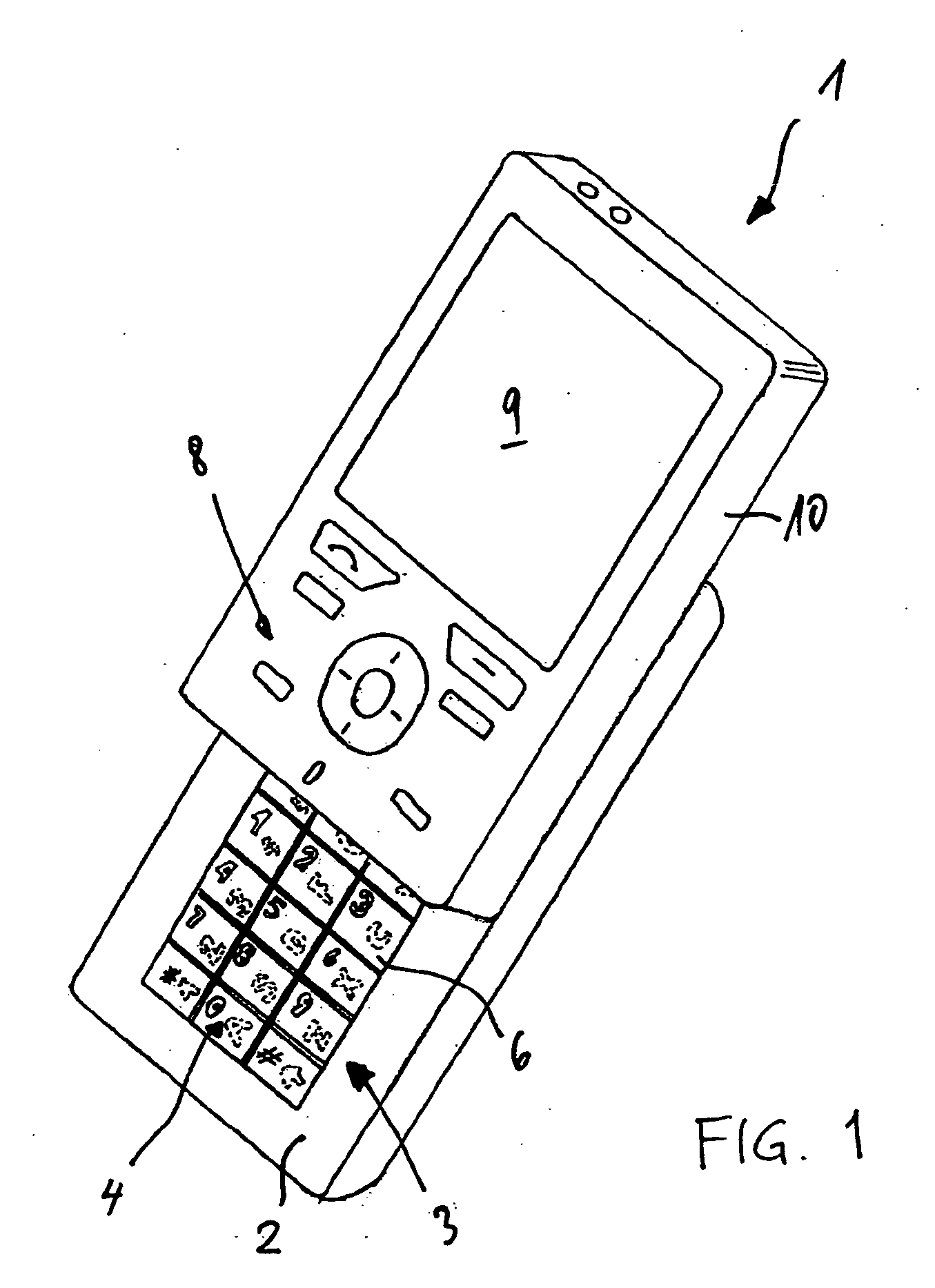 Cell phone with shiftable keypad