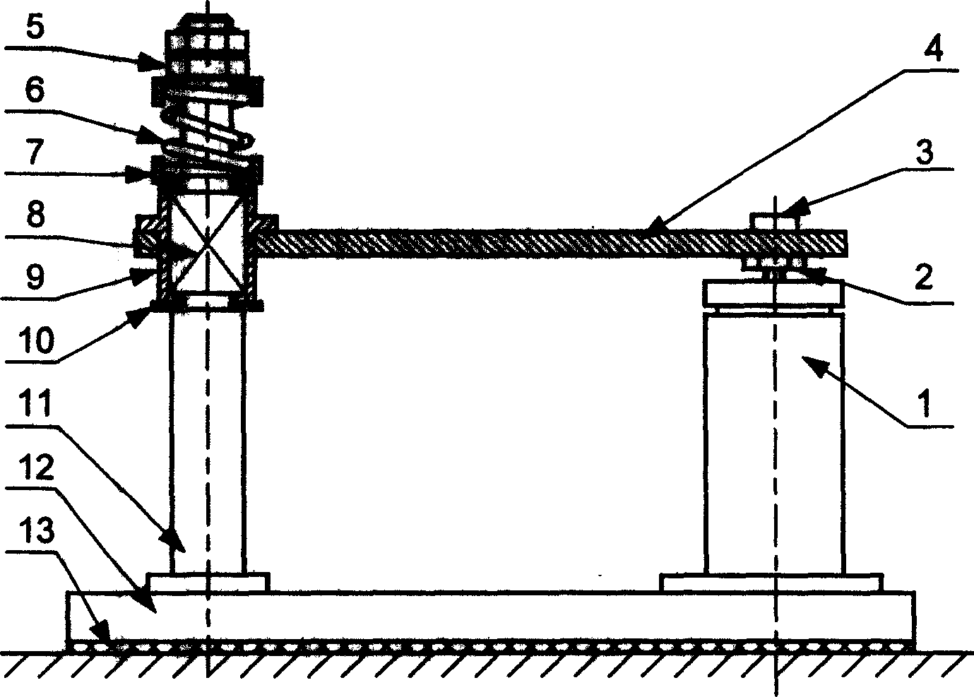 Ship side sonar array mounting platform with shock-proof and moise reducing function