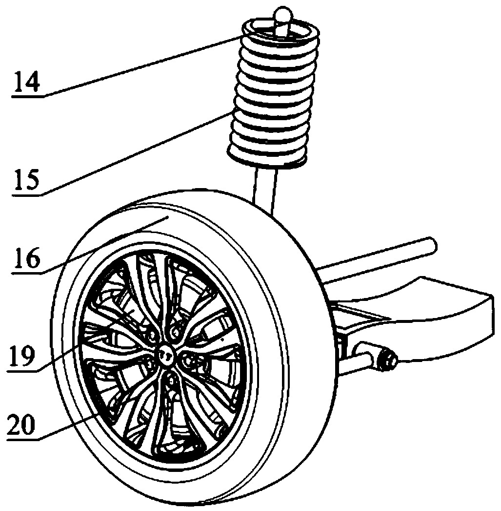 Electric wheel Macpherson suspension structure capable of adjusting position of main pin axis